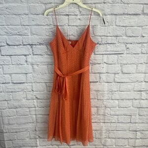 Kay Unger 100% Silk Polka Dot Ribbon Feminine Retro Whimsical Dress Size 8